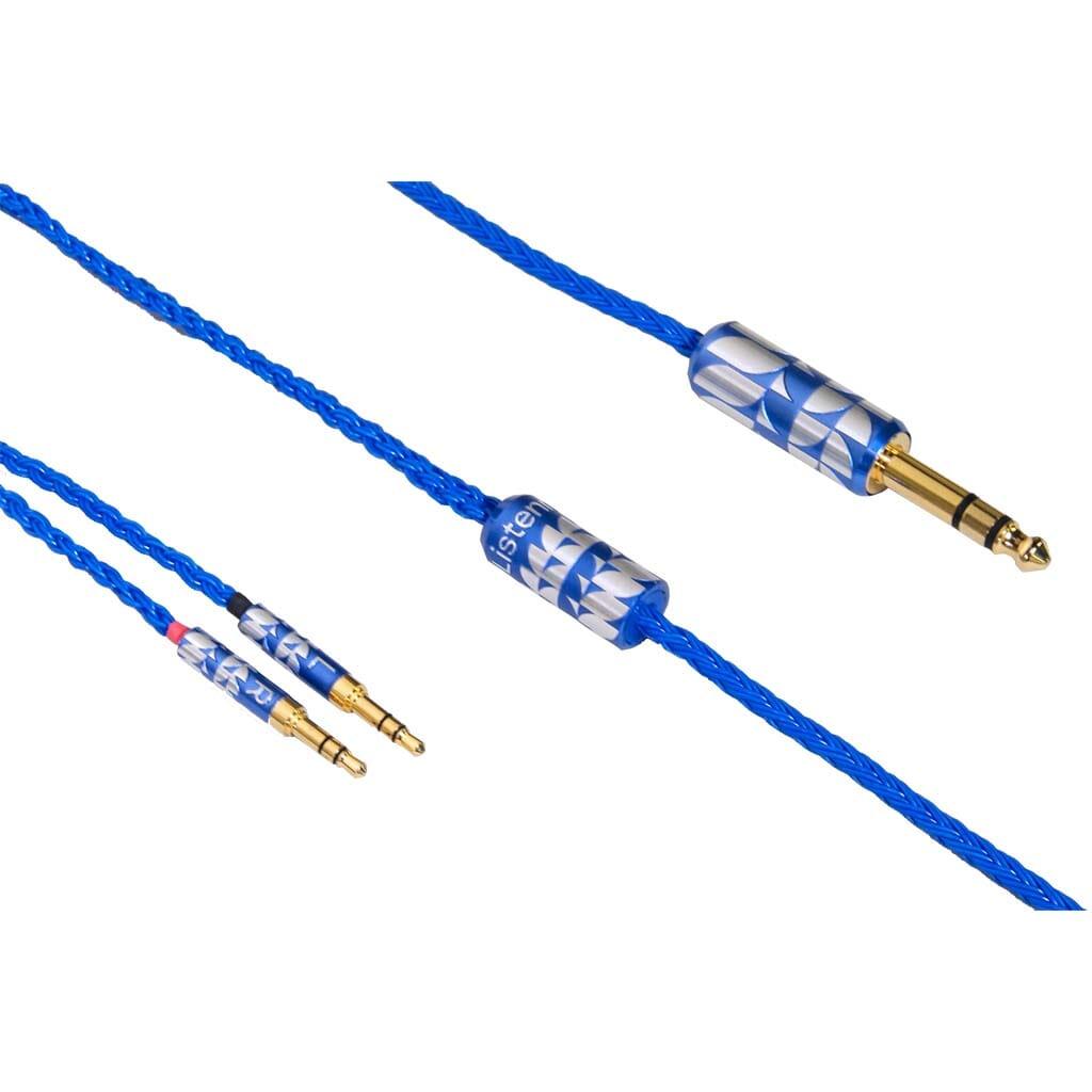 Etched Headphone Cable Cables Listenmore Blue 6.35mm (1/4") - Single-ended